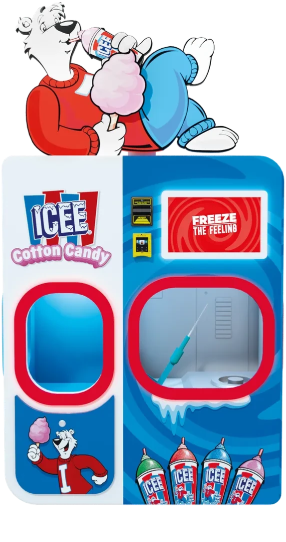 ICEE cotton candy machine at a kids party venue
